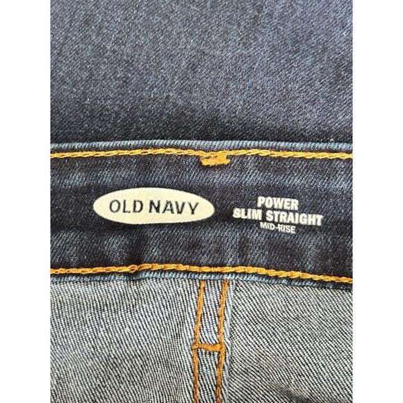 Old Navy Jeans Wmens Size 16 Long Power Slim Straight Mid Rise Stretch Denim - Picture 7 of 12
